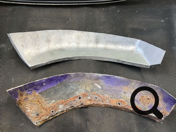 Die Einschnitte durchschweißen