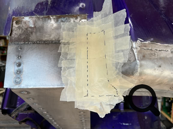 Reparaturblech geheftet